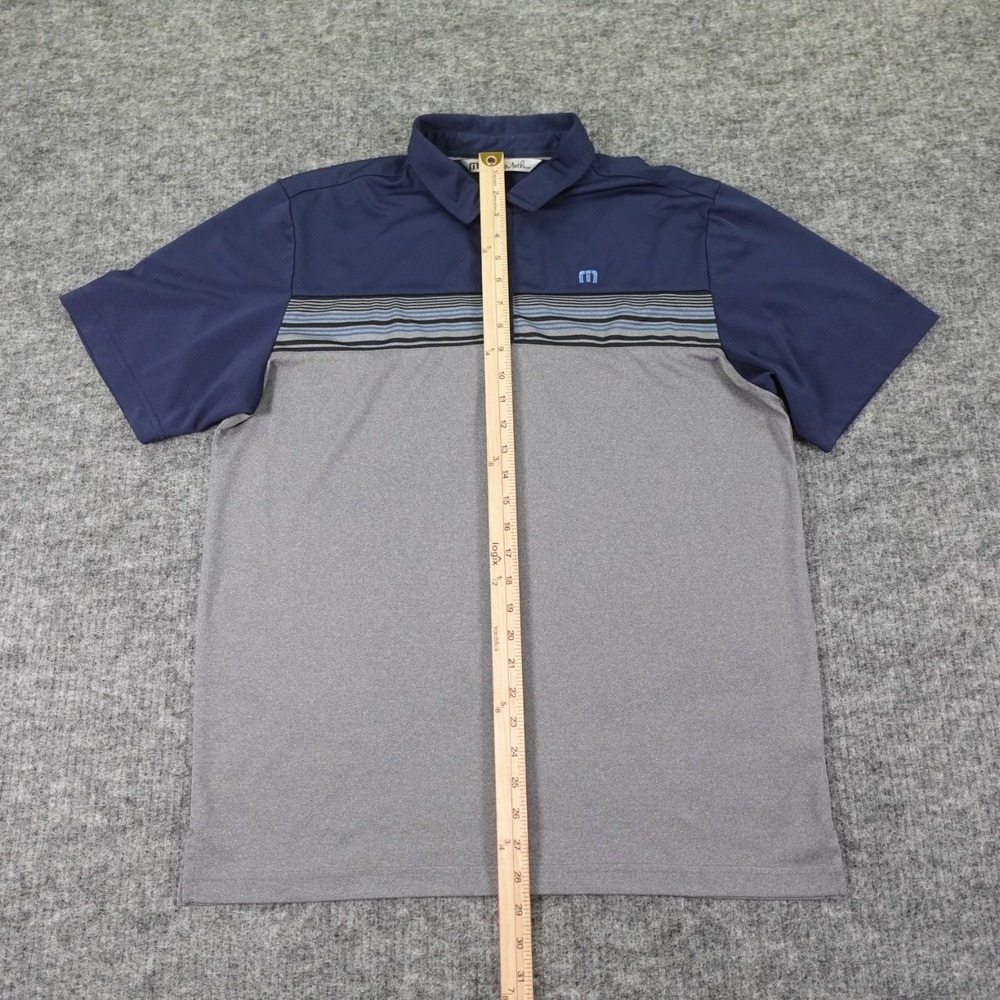 Peter Millar Polo Shirt Mens Large Blue Striped Band Lightweight Polyester Blend - Picture 5 of 9